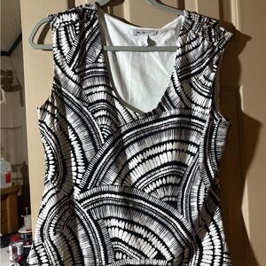 White House Black Market Black and White Tank Top